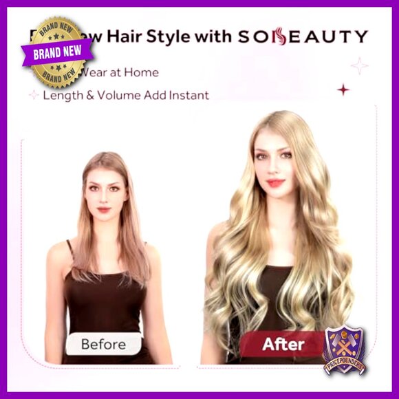 16 Inch Clip In Human Hair Extensions, 120g 7pc Set, Salon Quality Remy Hair